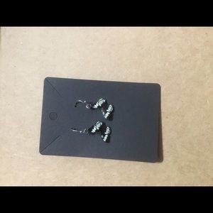 Black, white, and yellow butterfly earrings - Handmade